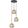 Colgante 3 luces Cacela Negro-Ámbar AJP / Alemar - Ref. 11742 - luzguru.com