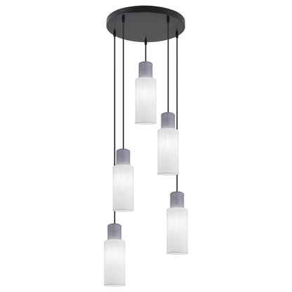 AJP / Alemar 11776 - Colgante Kilian 5 luces Blanco/Gris - luzguru.com
