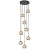 AJP / Alemar 11745 - Colgante Cacela 8 luces Negro-Ámbar - luzguru.com
