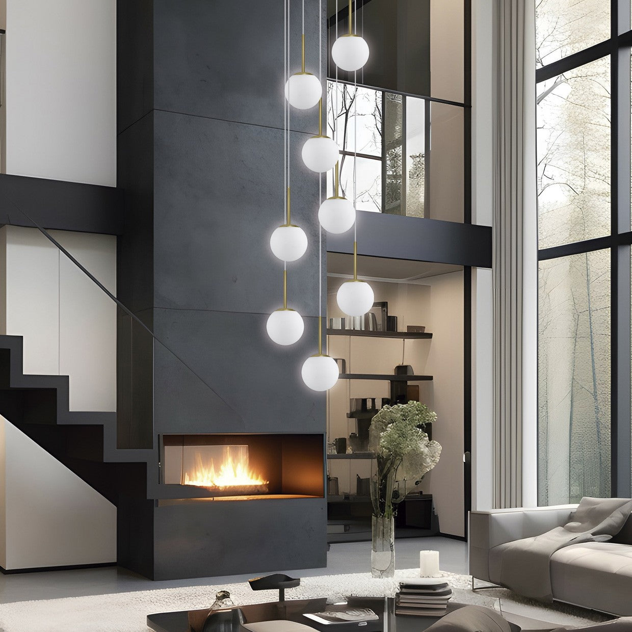 Medidas colgante Portile 8 luces latón AJP/Alemar Ref. 11738 - LuzGuru
