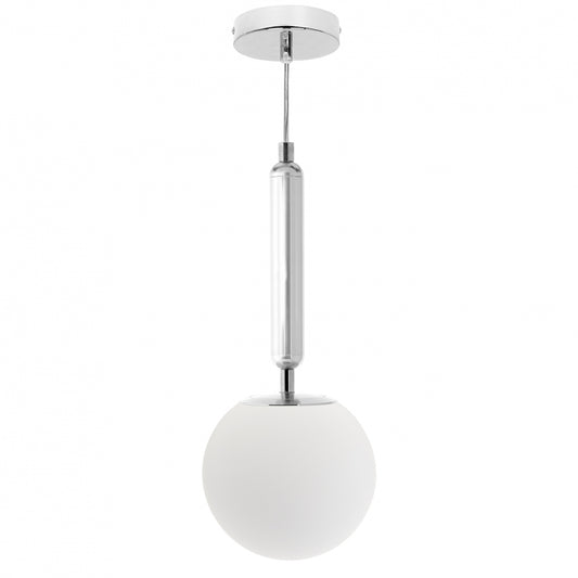 Colgante moderno Aimee Fabrilamp / Abrila, diseño cromo y cristal, Ref. 108250120