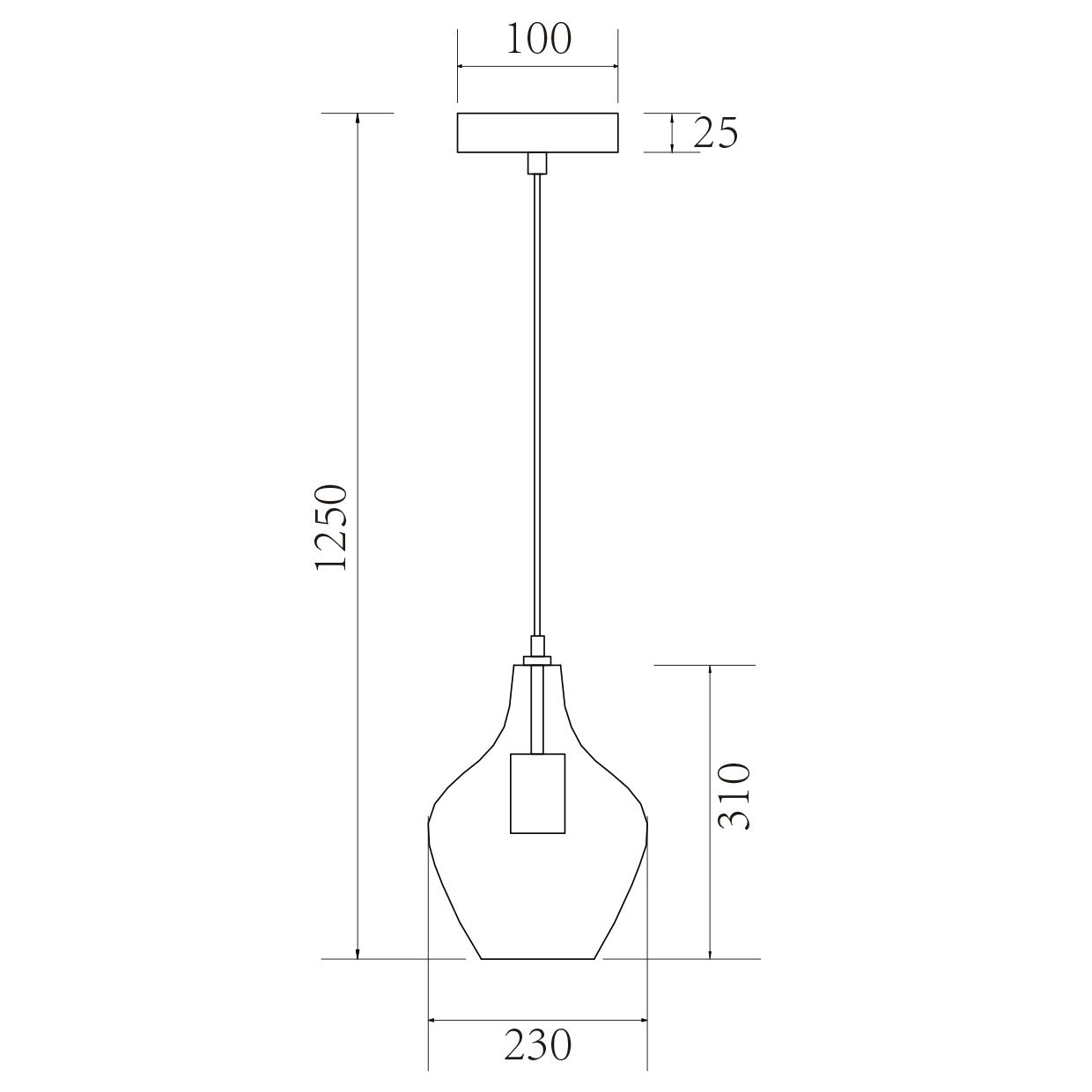 Colgante AINA Negro Fumé AJP/Alemar (Ref. 11646): medidas detalladas.  Elegancia moderna para tu hogar.  Compra en luzguru.com
