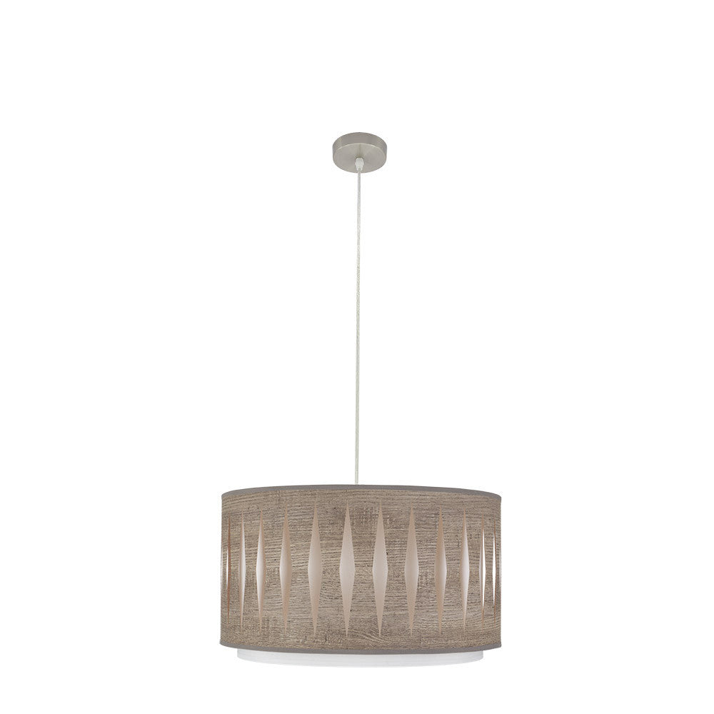 Colgante étnico Alexandra Fabrilamp / Abrila 177894083, diseño moderno en madera gris y níquel