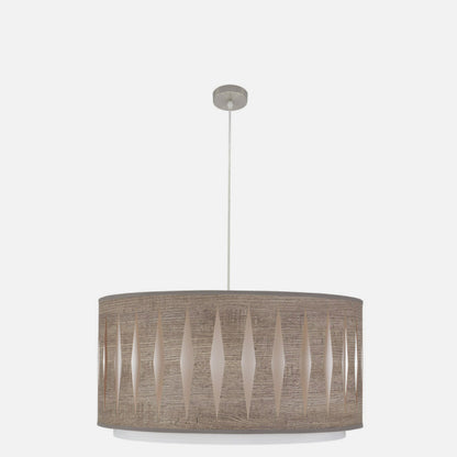 Lámpara Colgante Alexandra 60 cm 3xE27 Níquel y Madera Gris Fabrilamp - imagen 2 | Fabrilamp / Abrila