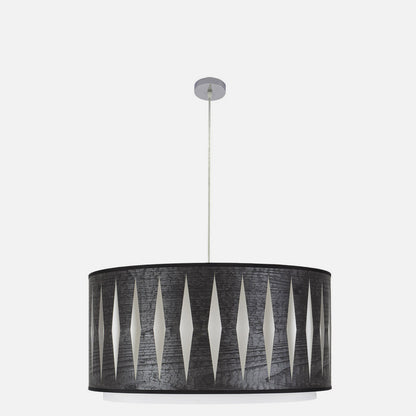 Colgante Alexandra fabricado en Metal color Cromo y Textil color Madera Negra