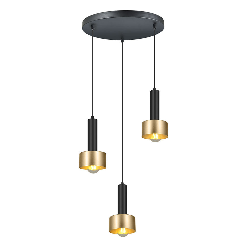 Lámpara Allende fabricada en metal y aluminio color negro y oro