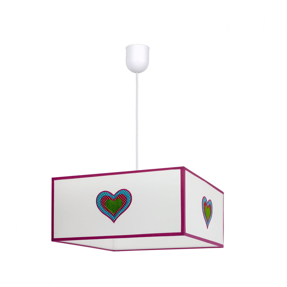 Colgante Amor Infantil Fabrilamp / Abrila Textil Blanco Rosa Ref 117493501