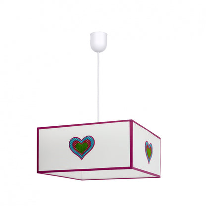 Colgante Amor Infantil Fabrilamp / Abrila Textil Blanco Rosa Ref 117493501