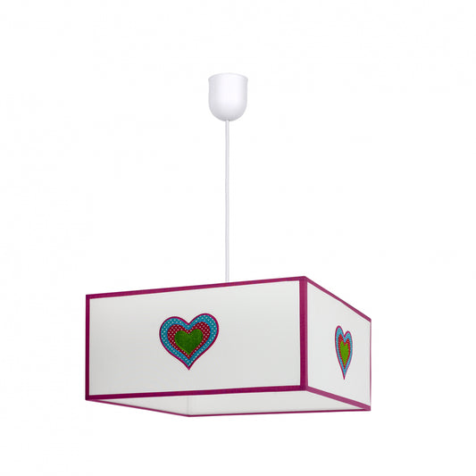 Colgante Amor Infantil Fabrilamp / Abrila Textil Blanco Rosa Ref 117493501
