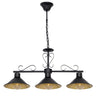 Lámpara Colgante Rústica Azalea Negro/Oro Fabrilamp / Abrila 151093016