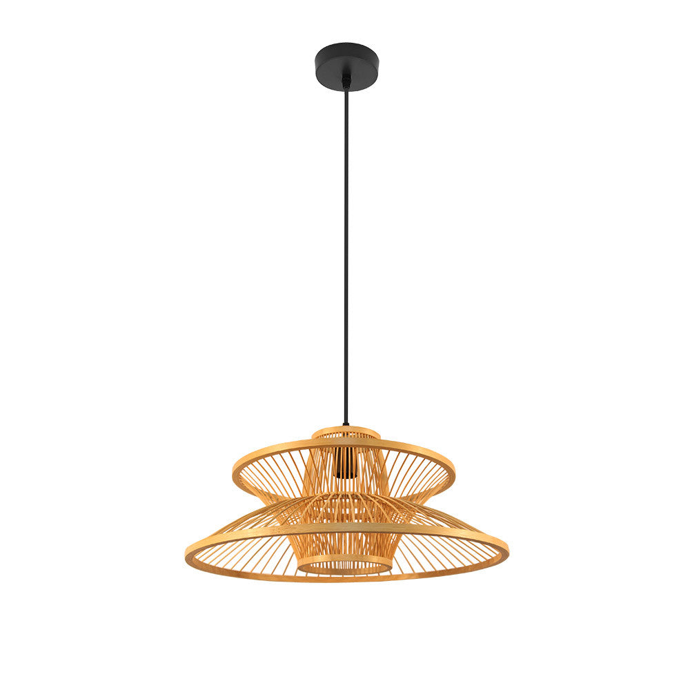 Lámpara Colgante Bambú Bento Estilo Oriental Fabrilamp / Abrila 222295086