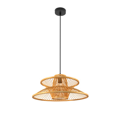 Lámpara Colgante Bambú Bento Estilo Oriental Fabrilamp / Abrila 222295086