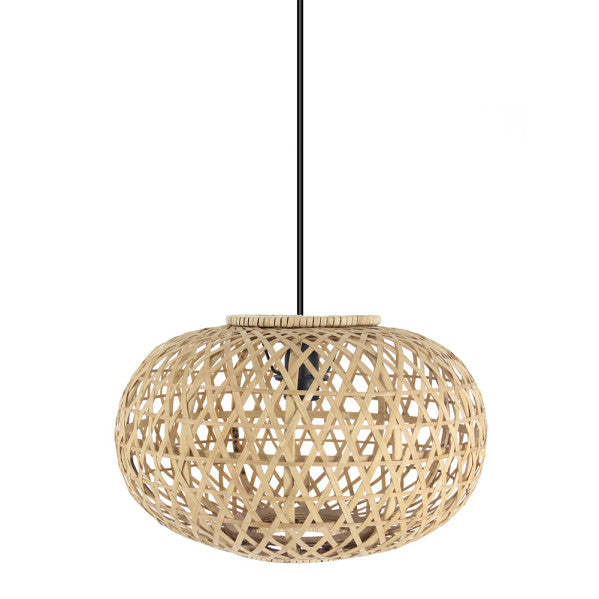 Colgante Bambu Ponte Negro/Natural de Fabrilamp/Abrila, diseño elegante y natural para iluminar tu hogar.