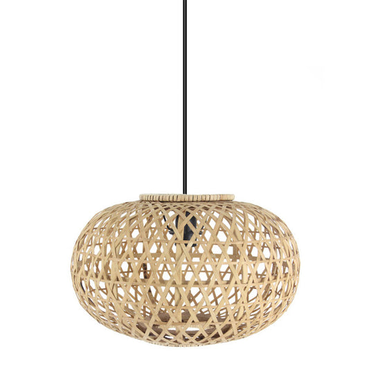 Colgante Bambu Ponte Negro/Natural de Fabrilamp/Abrila, diseño elegante y natural para iluminar tu hogar.