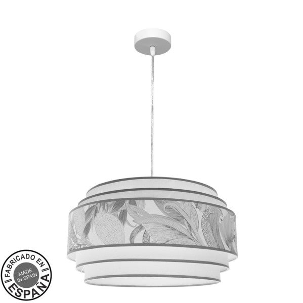 Colgante Camerun 5 luces, diseño moderno en blanco y gris, Fabrilamp. Compra en luzguru.com