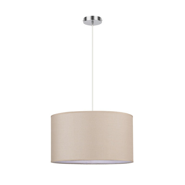 Colgante Chanza Beige/Cromo 40cm de Fabrilamp, vista frontal.