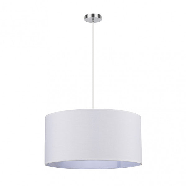 Colgante Chanza 3xE27 Cromo/Blanco 50cm de Fabrilamp, diseño moderno y elegante para iluminar tu hogar.