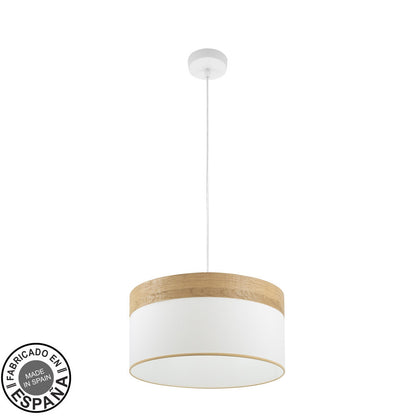 Colgante Cloe blanco y madera clara Fabrilamp / Abrila 175494085