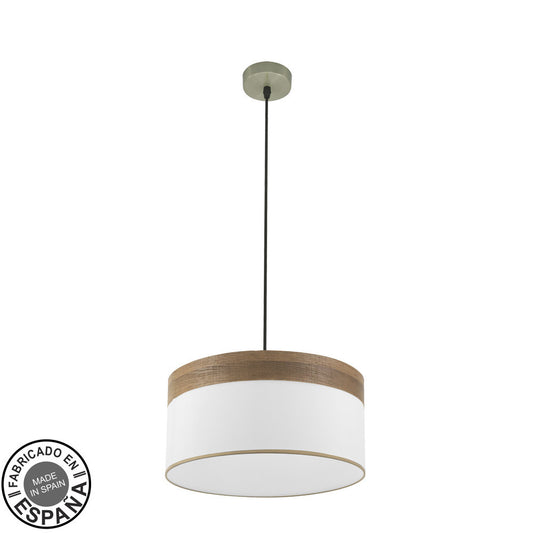 Colgante Cloe Nature Fabrilamp / Abrila, Ref. 175494084, diseño moderno en madera y cuero