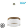 Colgante Cloe 2xE27 cuero y madera Fabrilamp / Abrila 175495084