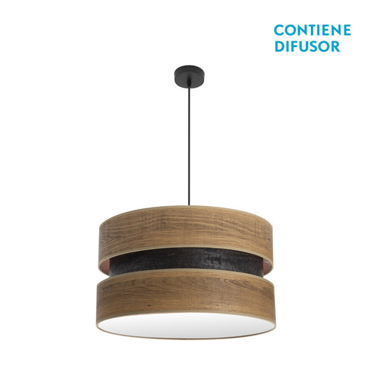 Colgante Colet Negro y Madera Fabrilamp / Abrila Ref. 175695084