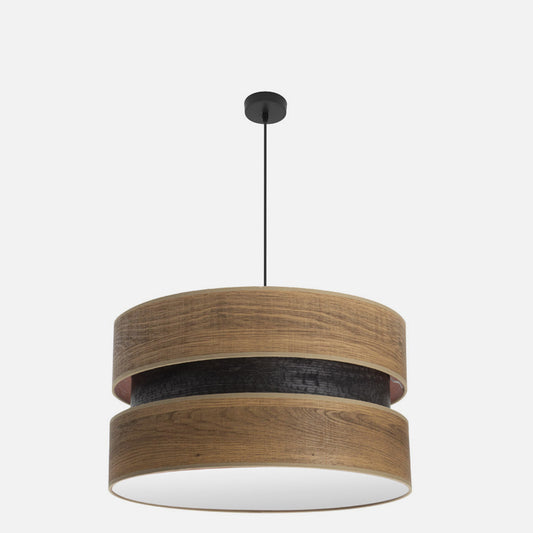 Colgante Colet fabricado en Metal y Textil color Negro y Madera Oscura