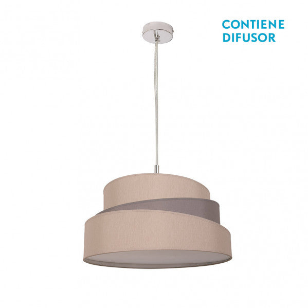 Lámpara Colgante Colonia 40 cm Gris Topo 3xE27 Fabrilamp - vista principal | Fabrilamp / Abrila