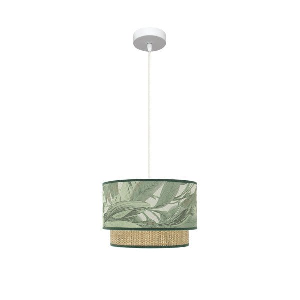 Lámpara Colgante Congo 30 cm Blanco y Verde Natural Fabrilamp - imagen 2 | Fabrilamp / Abrila