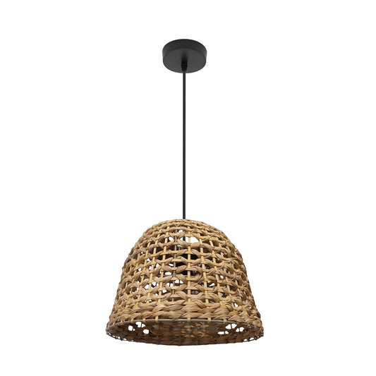 Colgante Nature Darro Fabrilamp / Abrila Ref 221293586, diseño vegetal marino en negro y natural