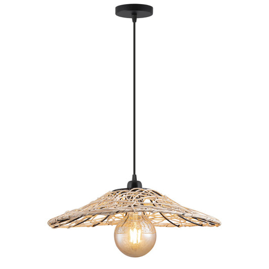 Lámpara Colgante Diza 40 cm Ratán Natural y Negro Alemar - vista principal | AJP / Alemar