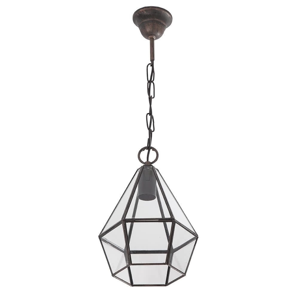 Colgante rústico Ecija Fabrilamp / Abrila, diseño en cobre envejecido, ref. 075792011