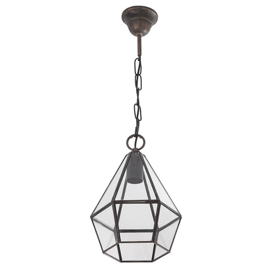 Colgante rústico Ecija Fabrilamp / Abrila, diseño en cobre envejecido, ref. 075792011