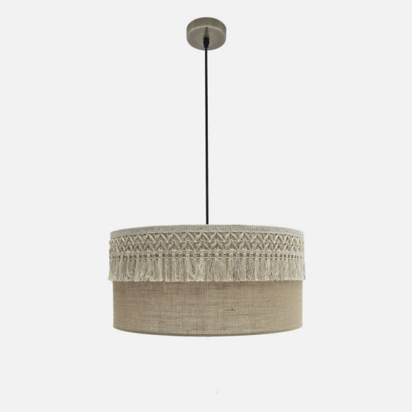 Lámpara Colgante Ekaterina 50 cm 2xE27 Cuero y Saco Fabrilamp - imagen 3 | Fabrilamp / Abrila