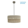Colgante Ekaterina 2xE27 Fabrilamp - Lámpara colgante de cuero y saco regulable 50cm