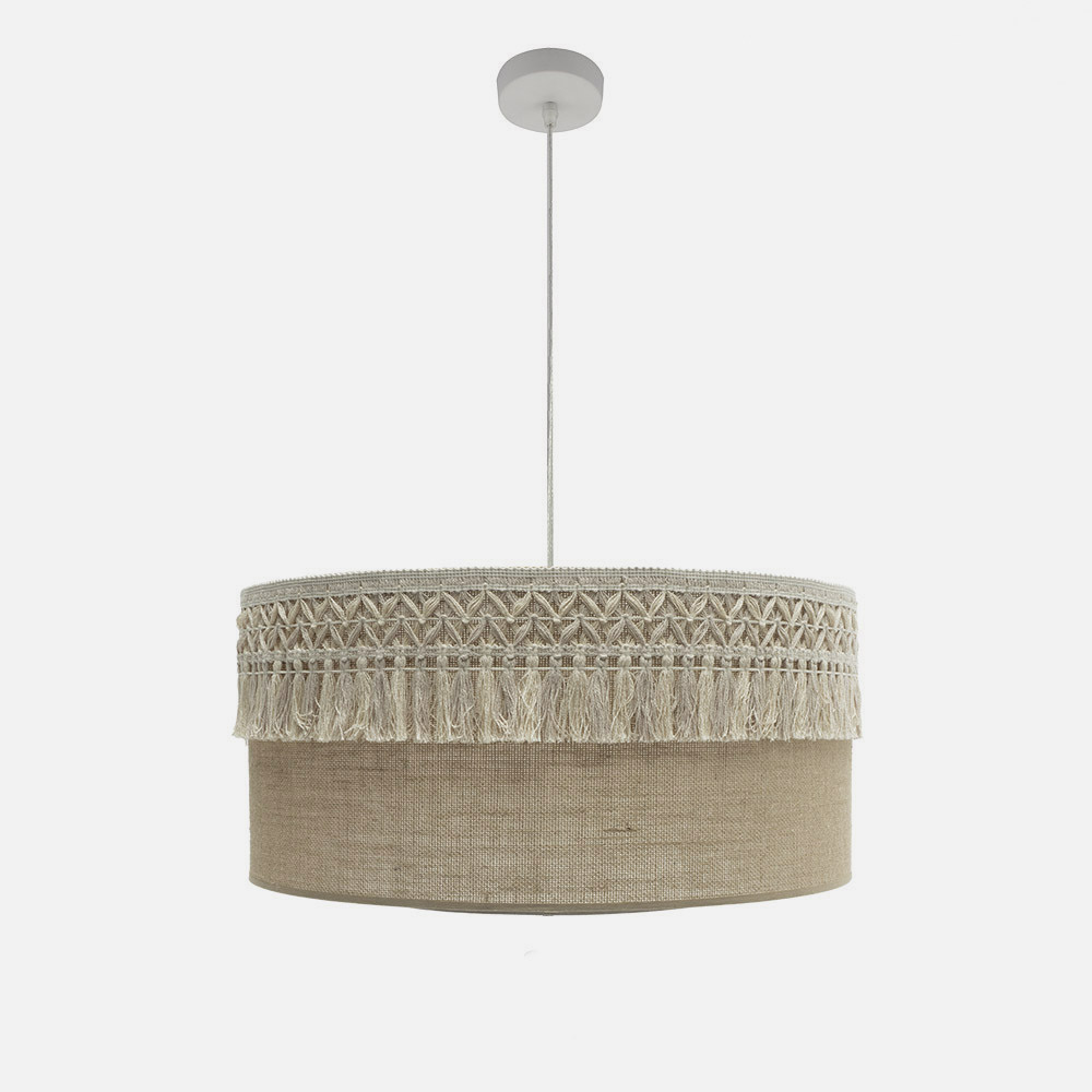 Lámpara Colgante Ekaterina 60 cm 3xE27 Tela Saco Fabrilamp - imagen 3 | Fabrilamp / Abrila · Ref. 188296001