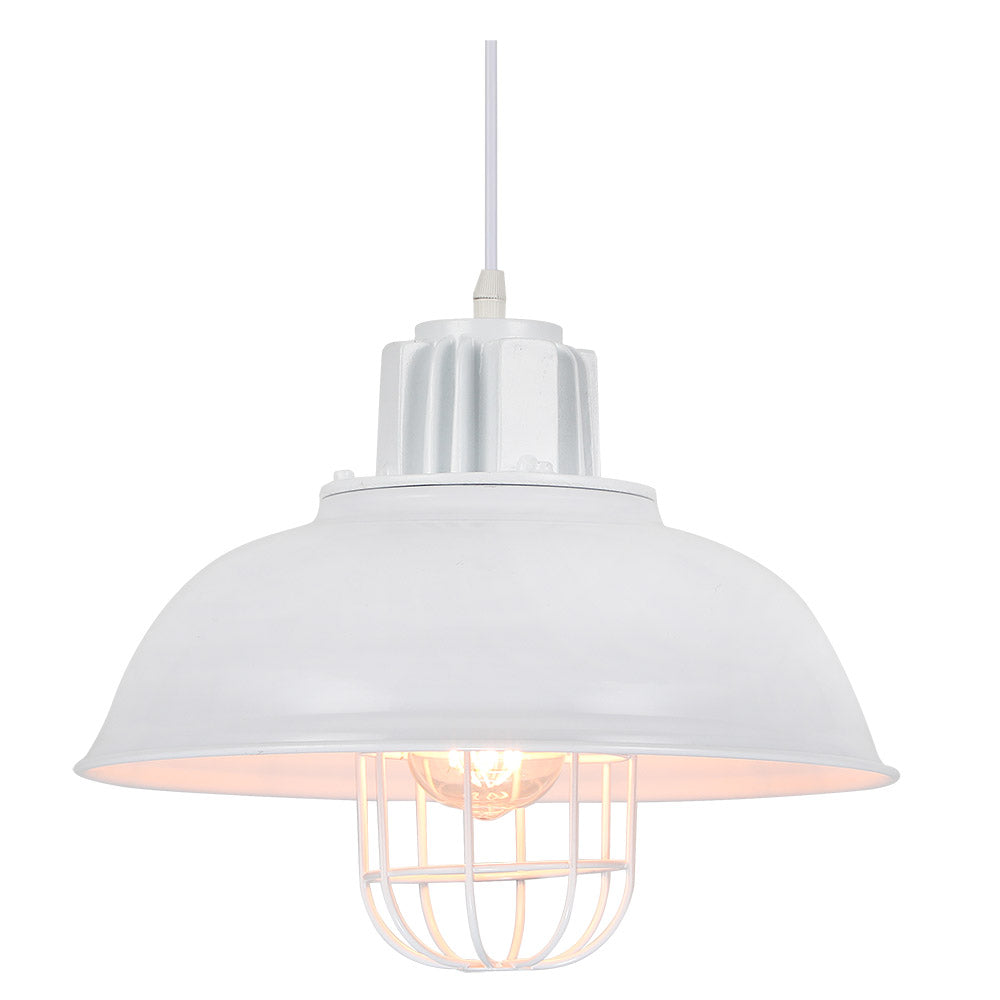 Colgante Emu fabricado en metal color blanco, estilo rústico e industrial