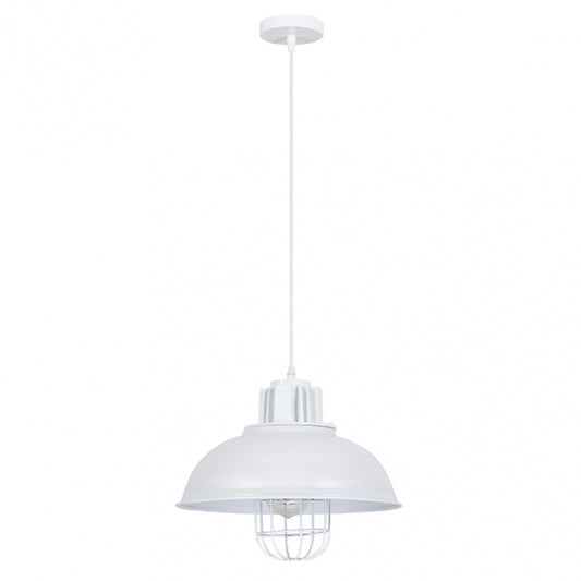 Lámpara Colgante Industrial Emu Blanco 33 cm Regulable Fabrilamp - vista principal | Fabrilamp / Abrila