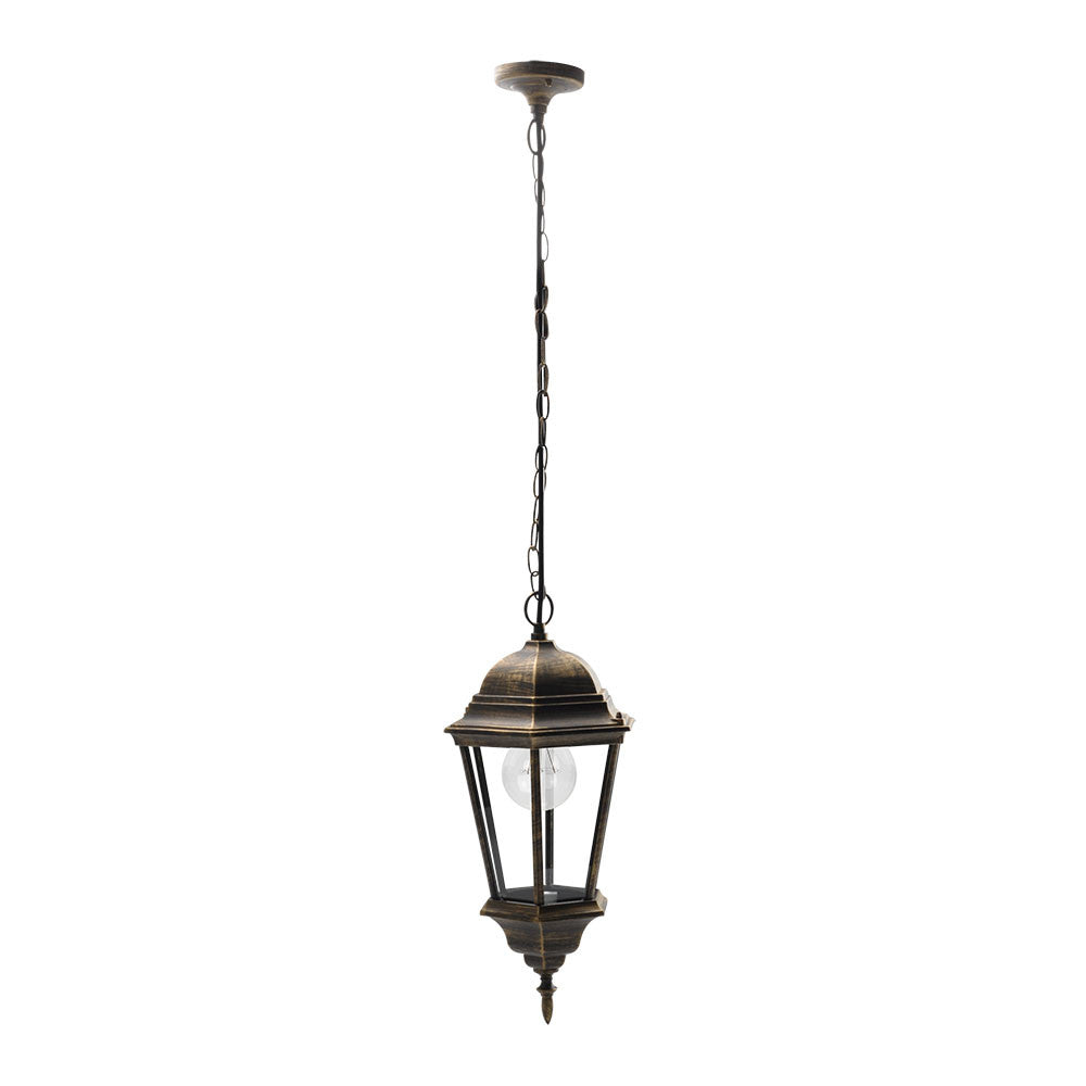 Colgante Exterior Clásico Regulus Negro y Oro Fabrilamp / Abrila ref. 149791016