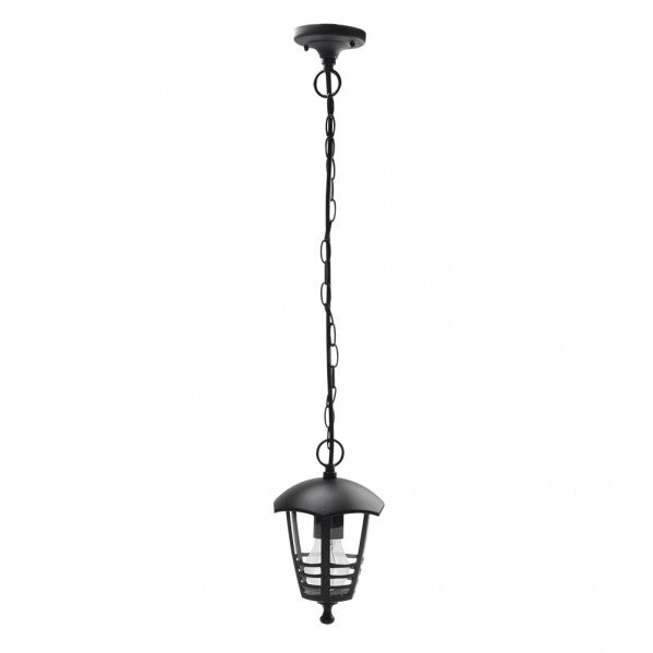 Colgante exterior Alnilan negro de Fabrilamp, resistente al agua IP44, ideal para terrazas y porches. luzguru.com