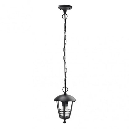 Colgante exterior Alnilan negro de Fabrilamp, resistente al agua IP44, ideal para terrazas y porches. luzguru.com