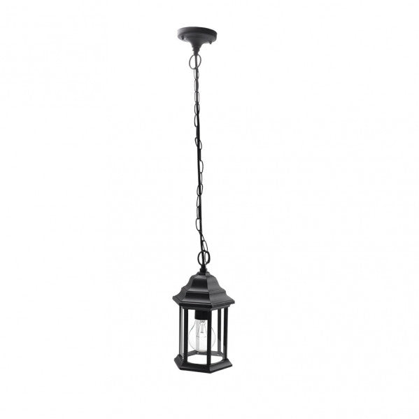 Colgante Exterior Pollux Negro: Iluminación Exterior Elegante y Resistente