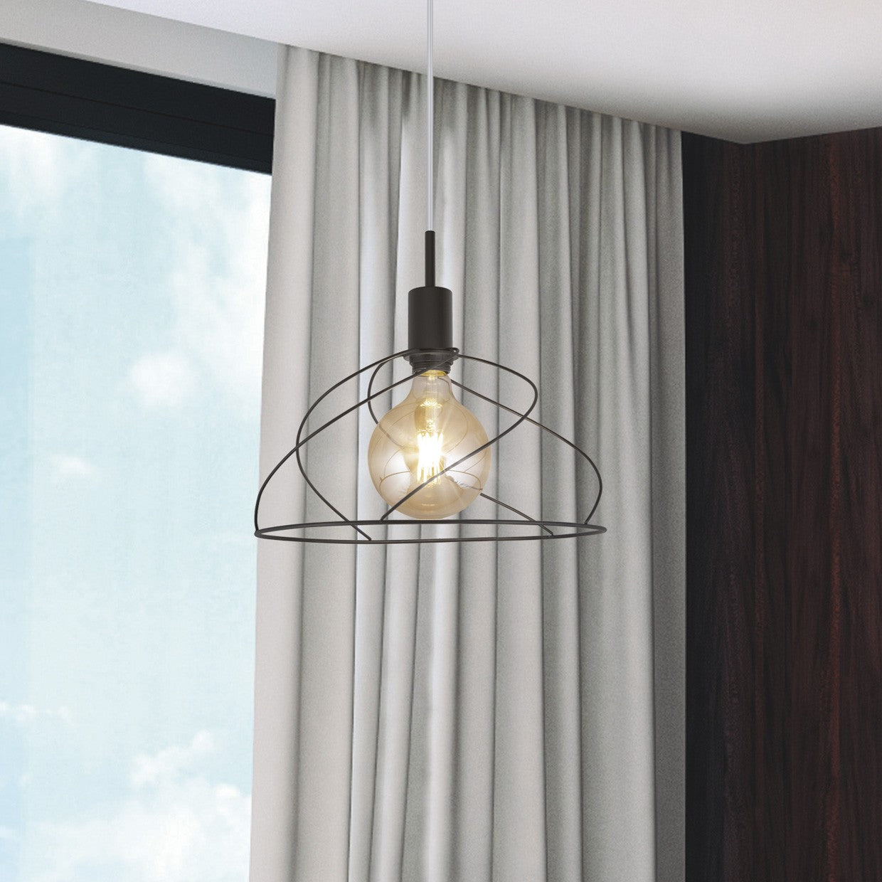 Medidas Colgante Farrel Negro AJP/Alemar Ref. 10998 - LuzGuru.com
