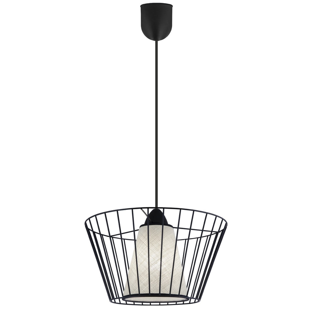 Lámpara Colgante Fedele Pantalla de Tela Negra 35 cm AJP