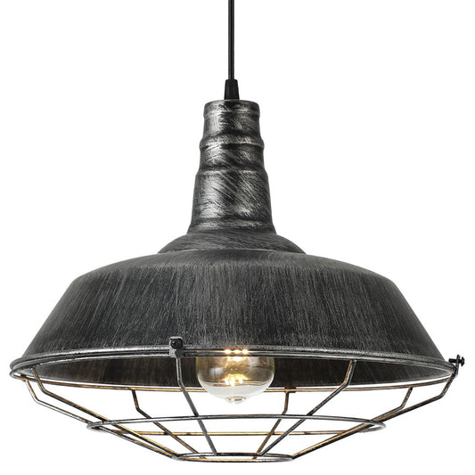 Lámpara colgante Flamenco fabricada en Metal color Rústico Plata