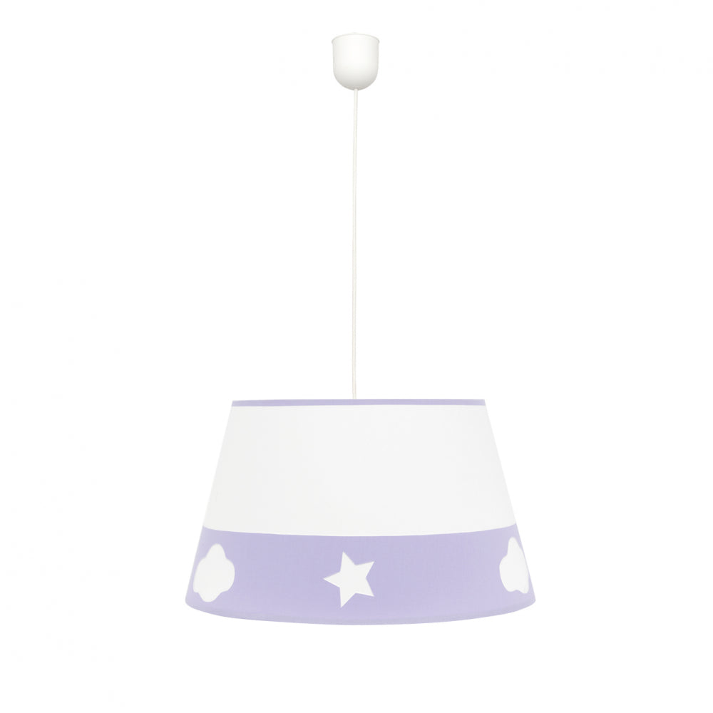 Lámpara Colgante Infantil Galaxia Lila Fabrilamp / Abrila Ref. 116393519 para habitación de niños.