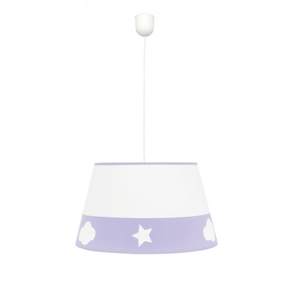 Lámpara Colgante Infantil Galaxia Lila Fabrilamp / Abrila Ref. 116393519 para habitación de niños.