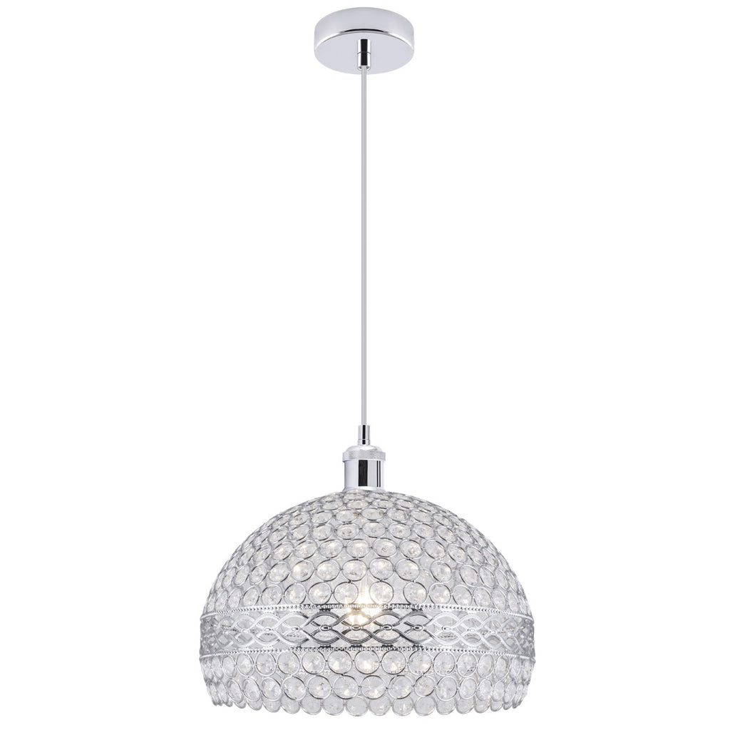 Colgante Gema AJP/Alemar (Ref. 10275): medidas detalladas. Elegante diseño cromado, compatible con bombilla E27 60W. Iluminación moderna para tu hogar.  LuzGuru.
