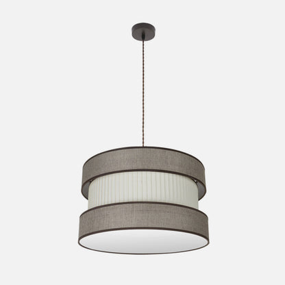 Lámpara Colgante Home 50 cm 2xE27 Textil Marrón y Beis Fabrilamp - imagen 2 | Fabrilamp / Abrila