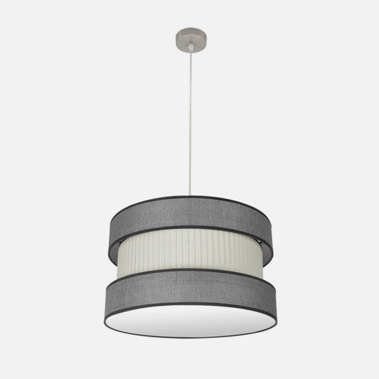 Lámpara Colgante Home 50 cm 2xE27 Níquel y Gris-Beis Fabrilamp - imagen 2 | Fabrilamp / Abrila
