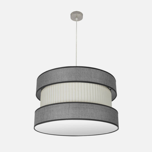 Lámpara Colgante Home 3xE27 60 cm Níquel Gris-Beis Fabrilamp - imagen 2 | Fabrilamp / Abrila